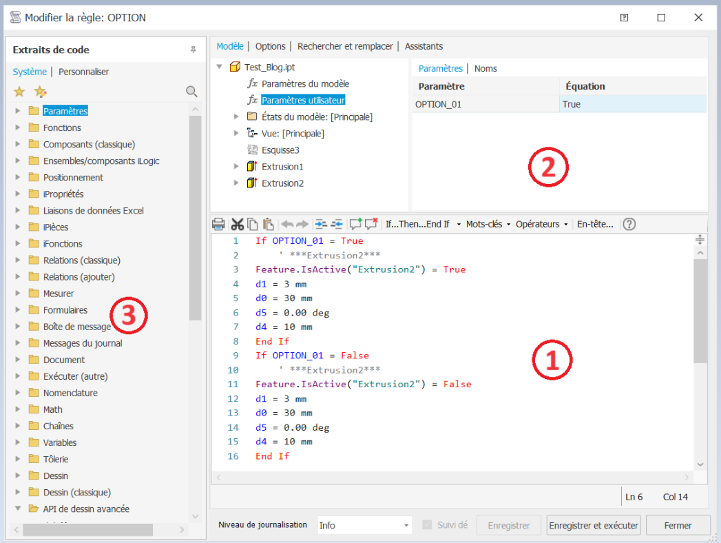 Comment se servir des valeurs OUI/NON dans "Fx" Autodesk Inventor 