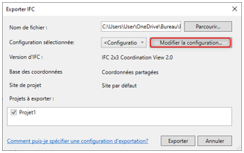 Configuration IFC