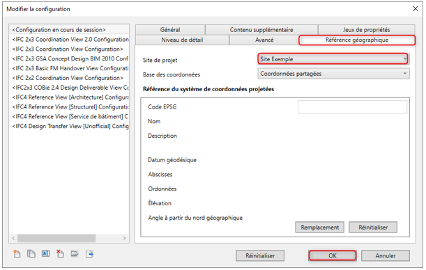 nom de l’IfcSite