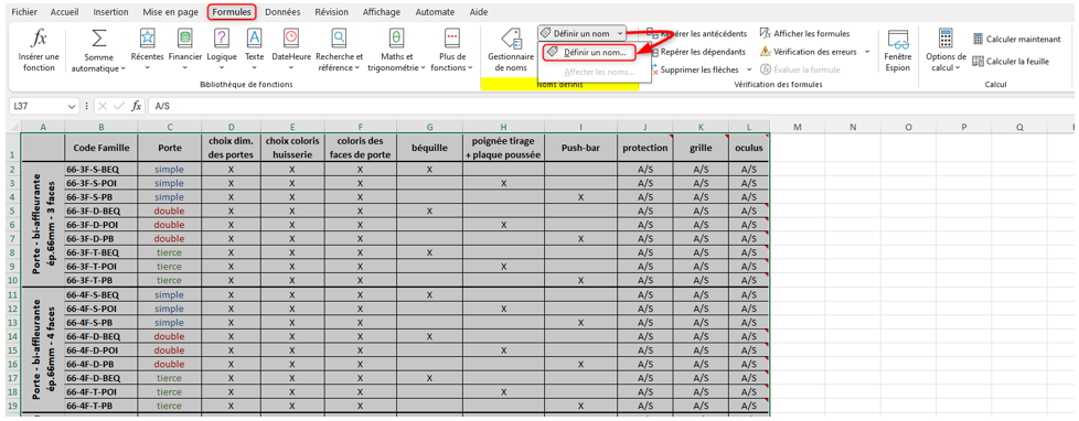 tableau Excel