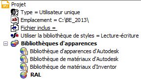 Couleurs RAL pour Inventor 2013