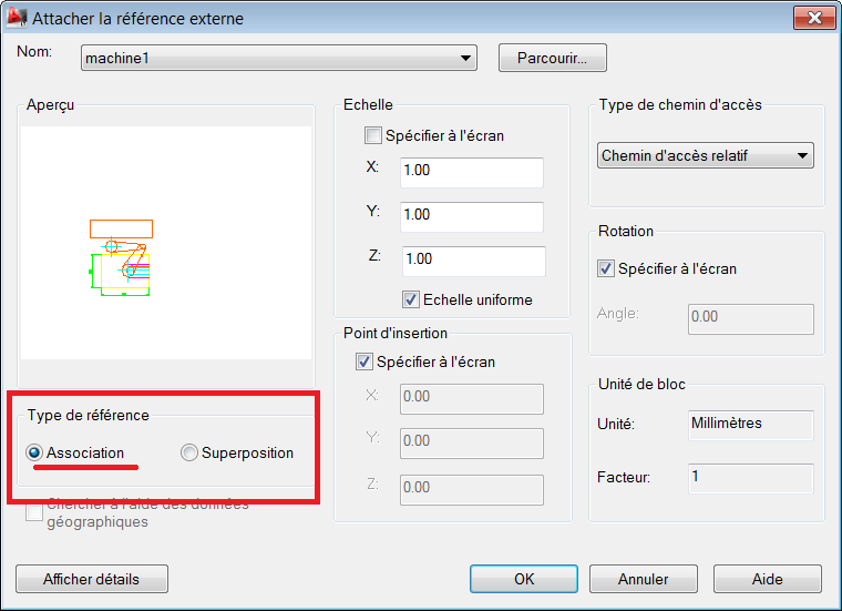 Autocad attacher un dessin en xref