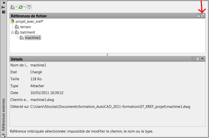 Autocad attacher un dessin en xref