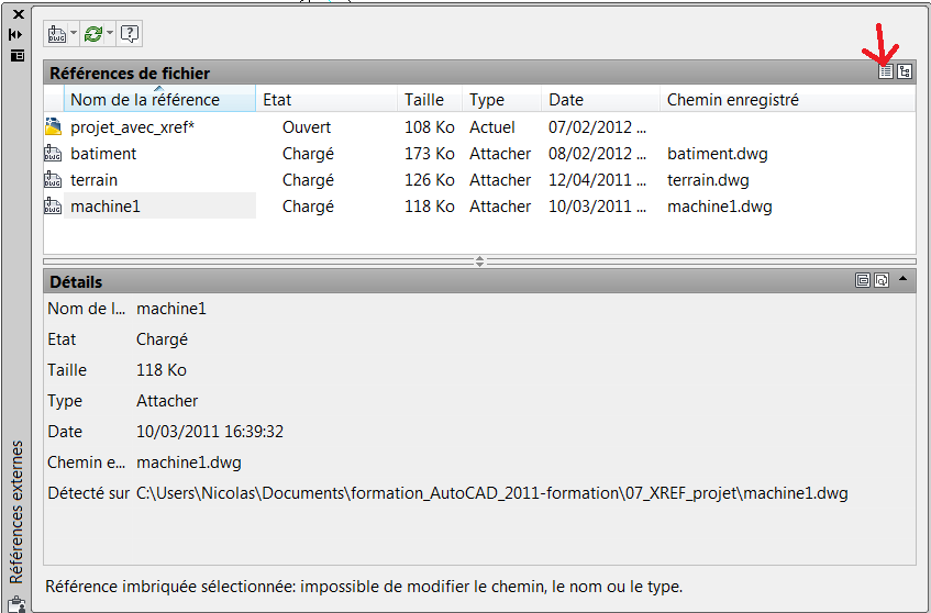Autocad attacher un dessin en xref