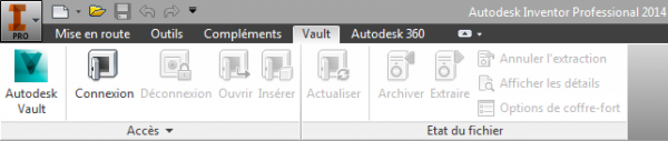 Onglet Vault absent dans Inventor 2014
