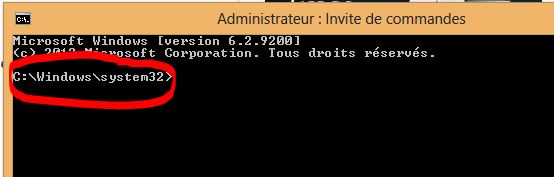PROMPT mode administrateur sous Windows 8