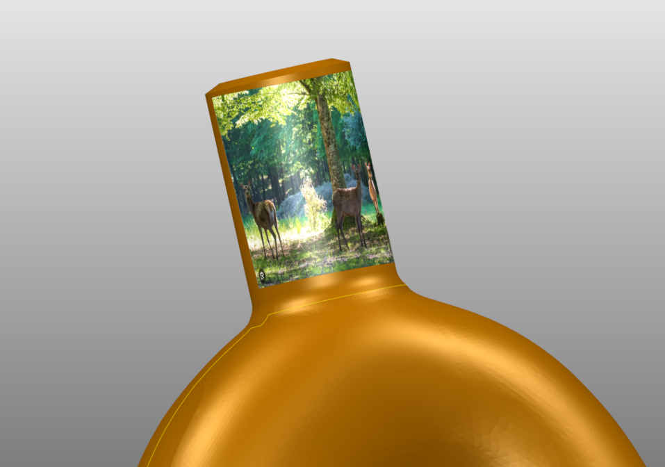 Une image contenant bouteille, jaune Description générée automatiquement
