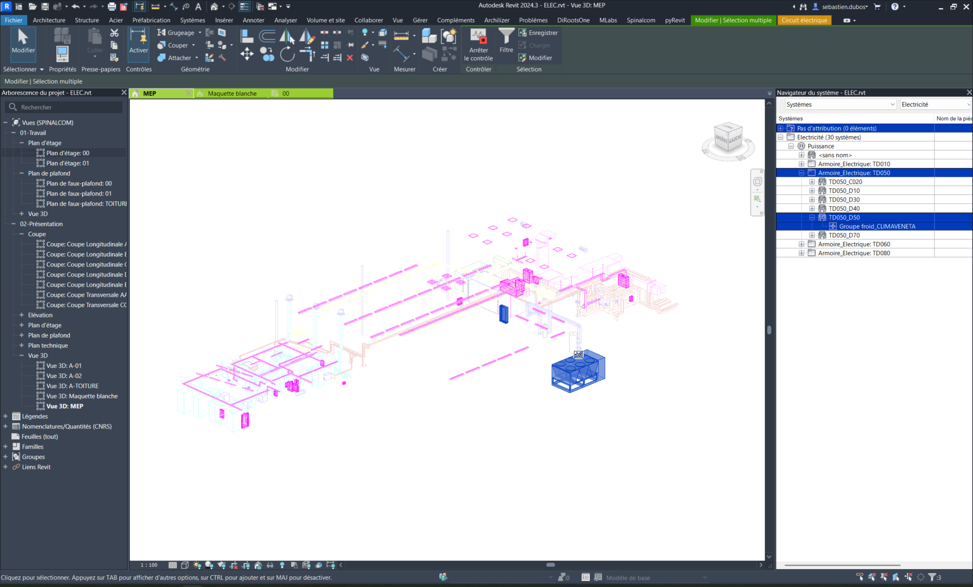 Revit les systèmes de distribution et le "Copier/Contrôler"