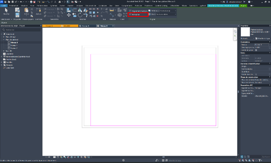 Revit, l’outil alignement et le verrouillage automatique
