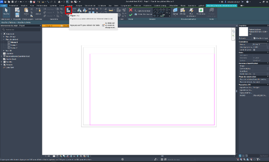 Revit, l’outil alignement et le verrouillage automatique