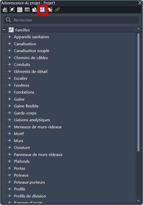Revit, l’arborescence projet