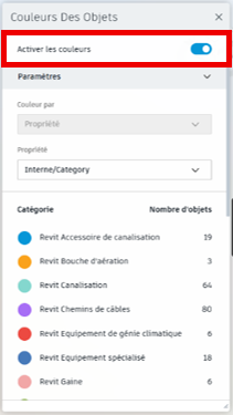 Autodesk Forma, Afficher la couleur des objets
