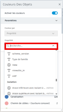 Autodesk Forma, Afficher la couleur des objets