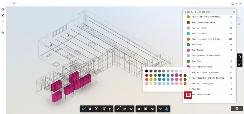 Autodesk Forma, Afficher la couleur des objets